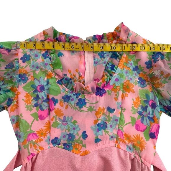 NWT Vintage Formal Maxi Dress Floral 60’s 70’s Size 7 - Picture 7 of 15